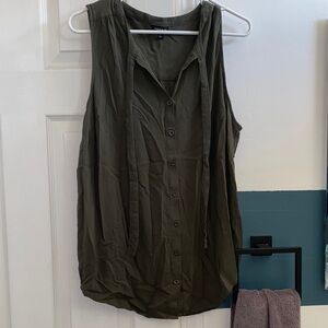 Torrid Olive Button-Up Tank Top